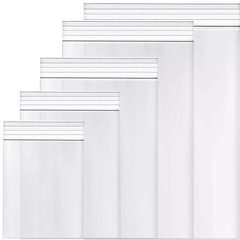 500 PCS Small Clear Polythene Plastic Ziplock Bags ~ 5 Assorted Sizes